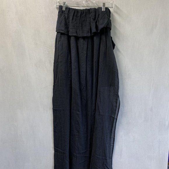 Ananda's Collection Black Side-Slit Tie-Waist Chiffon Maxi Skirt - Picture 4 of 4